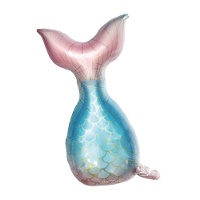 Blau-rosa Meerjungfrauenschwanz-Ballon, 81 cm