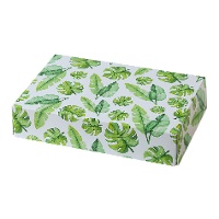 Schachtel mit tropischem Blattmuster, 23,5 x 16 x 5 cm