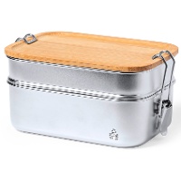 Edelstahl-Tupper mit 0,6 und 0,34 L Volumen und 2 Fächern