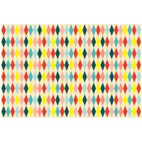 Tischdecke mit farbigen Rauten, 1,80 x 1,20 m