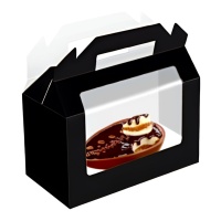 Schwarze Oster-Ei-Box mit Sichtfenster 22 x 12 x 10 cm - Pastkolor - 1 Stück