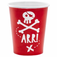 Piratentotenkopf Becher 220 ml - 6 Stk.