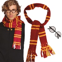 Zauberer-Harry-Kinderset mit Schal und Schutzbrille