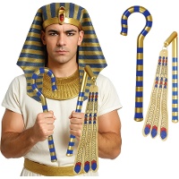 Ägyptischer Pharao-Krummstab und Dreschflegel - 2 Teile