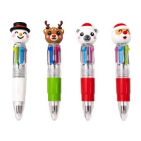 Mehrfarbiger Weihnachts-Kugelschreiber mit weihnachtlichen Motiven - 1 Stück