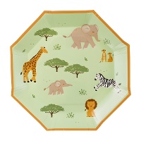 Safari-Pappteller Mix, 23 cm - 6 Stück