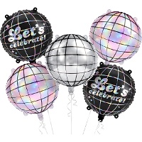 Holografisches Disco-Ballonbouquet - 5-teilig