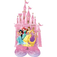 Prinzessinnen-Schloss-Ballon mit Standfuß 66 x 134 cm