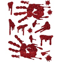40 x 30 cm Glitzer Blut Aufkleber Dekoration