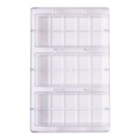 Schokoladentafelform, 15 x 7 x 2 cm - Decora - 3 Fächer