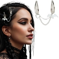 Haarklammer mit Kette und Fledermaus