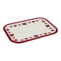 Tablett 40 x 28,5 cm aus Metall in Weiß und Rot für Weihnachten