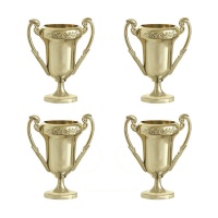 Goldene Mini-Meisterpokale - 4 Stück