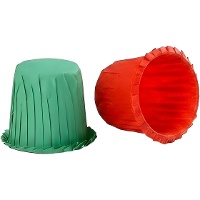 Backförmchen für Cupcakes, 3,5 cm, gewellt, rot und grün - Decora - 35 Stück