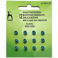 0,5 cm Druckknöpfe - Pony - 12 Paar