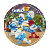 Pitufos-Pappteller 20 cm - 8 Stück