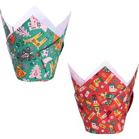 Weihnachtsdesign Papier Tulpen Muffinförmchen - PME - 24 Stk.
