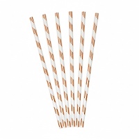 Chevron-Strohhalme aus Papier - 10 Stück.