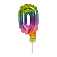Regenbogen Zahl Ballon Topper 13 x 5,5 cm - 1 Stück