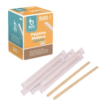 Holzrührstäbchen für Kaffee, 14 cm, einzeln verpackt - 500 Stück