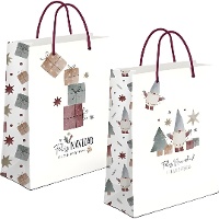 Vintage Weihnachtsgeschenk Tasche 32 x 26 x 10 cm - 1 Stk.