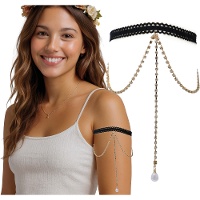 Armreif mit Ketten und Ziersteinen