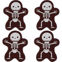 Halloween-Skelettfiguren aus Zartbitterschokolade - 72 Stück