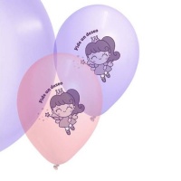 Transparente 30 cm große Latexballons mit magischem Feenmotiv - Clown Ballons - 25 Stück