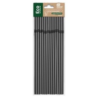 Biologisch abbaubare, flexible schwarze Trinkhalme aus PLA - Honest Green - 50 Stück