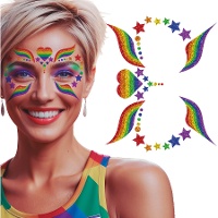 Selbstklebende Regenbogen-Gesichtsjuwelen