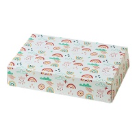 Kiste 23,5 x 16 x 5 cm im Regenbogen-Design