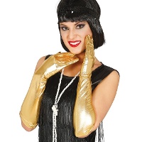 44 cm lange Metallic-Handschuhe