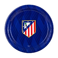 Atlético de Madrid Pappteller, blau, Ø 18 cm - 8 Stück