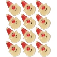 Weihnachtsmannfiguren aus weißer Schokolade - 12 Stück.