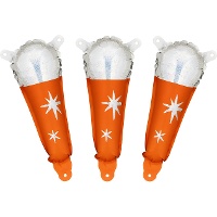 Orangefarbene Mikrofon-Folienballons mit Holografieeffekt, 10 x 25 cm - 3 Stück