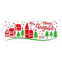 Weihnachtslandschaftsschablone 10 x 28 cm - Dekorieren