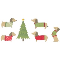 Gestanzte Holzfiguren eines Dackels - 6 Stück