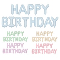 Mattgeburtstags-Luftballons Happy Birthday 35 cm - Partydeco