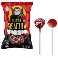 Mini-Lollipops mit Dracula-Kaugummi - 200 Einheiten