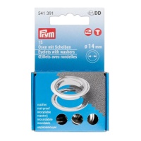 Ösen mit 1,4 cm Durchmesser und Messingunterlegscheiben - Prym - 20 Stück