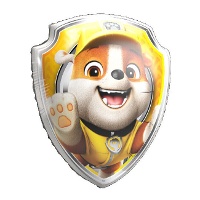 Paw Patrol Ballon - Rubble im Schild-Design, 60 x 52 cm