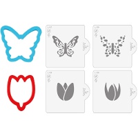 Cortadores de mariposa y tulipán con plantillas