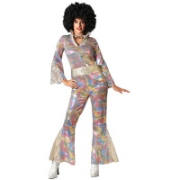 Mehrfarbiges Disco-Kostüm für Damen