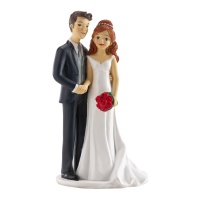 Hochzeitspaar-Tortenfigur, Hand in Hand, 18 cm
