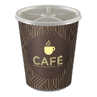 Pappbecher mit Deckel für Kaffee, 120 ml - 12 Stück