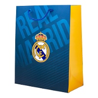 Geschenktüte 23 x 18 x 10 cm von Real Madrid in Blau und Gelb