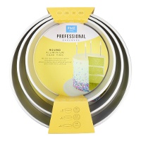 Runde Aluminium-Backformen, 30,4 cm, 33 cm und 35,4 cm x 7,6 cm - PME - 3 Stück