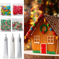 Set für die Dekoration eines Lebkuchenhauses