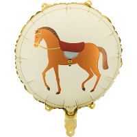Runder Cremefarbener Pferdeballon, 35 cm