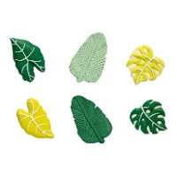 Zuckerfiguren von tropischen Blättern - Decora - 6 Einheiten